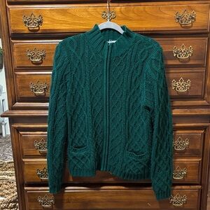 Green Cable Knit Sweater